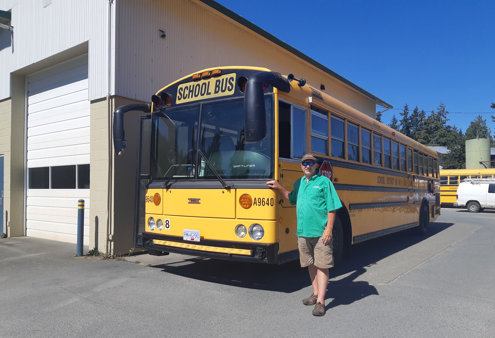 Our Chief Instructor, Mark Anderson, doing Class 2 training for the Gulf Islands School District on Salt Spring Island. [photo: Coastal Pathways Driver Training]